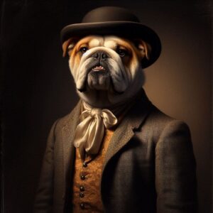 Poster Un Portrait Aventureux ou fun de Votre Compagnon en habits