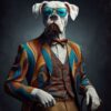 Poster Un Portrait Aventureux ou fun de Votre Compagnon en habits