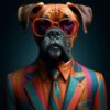 Poster Un Portrait Aventureux ou fun de Votre Compagnon en habits